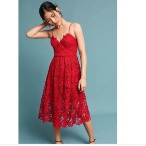 Donna Morgan (Anthropologie) Red Lace Dress